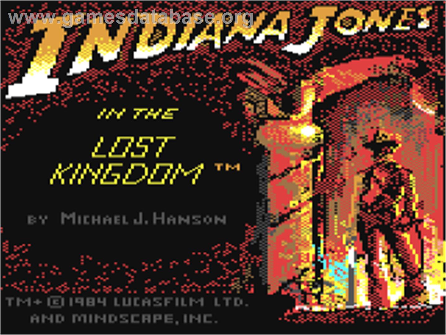 Indiana Jones in the Lost Kingdom - Commodore 64 - Artwork - Title Screen