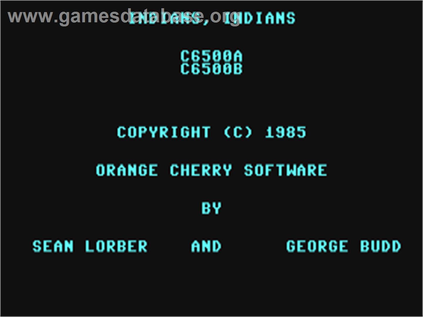 Indians, Indians - Commodore 64 - Artwork - Title Screen