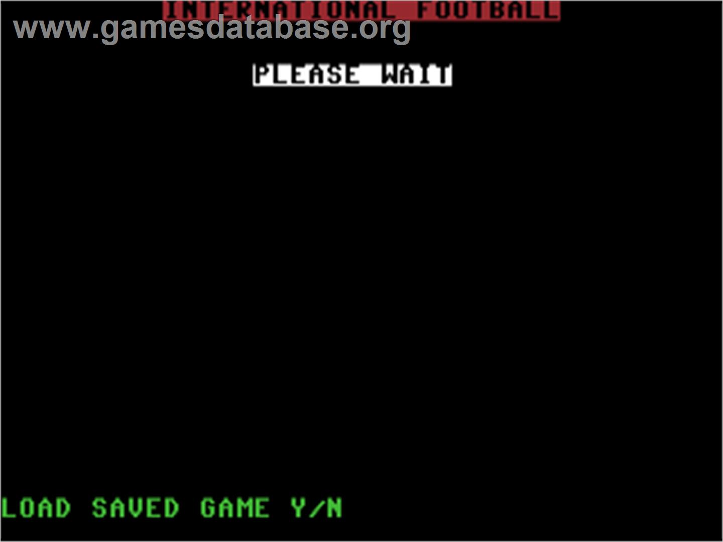International Football (Cult Games) - Commodore 64 - Artwork - Title Screen