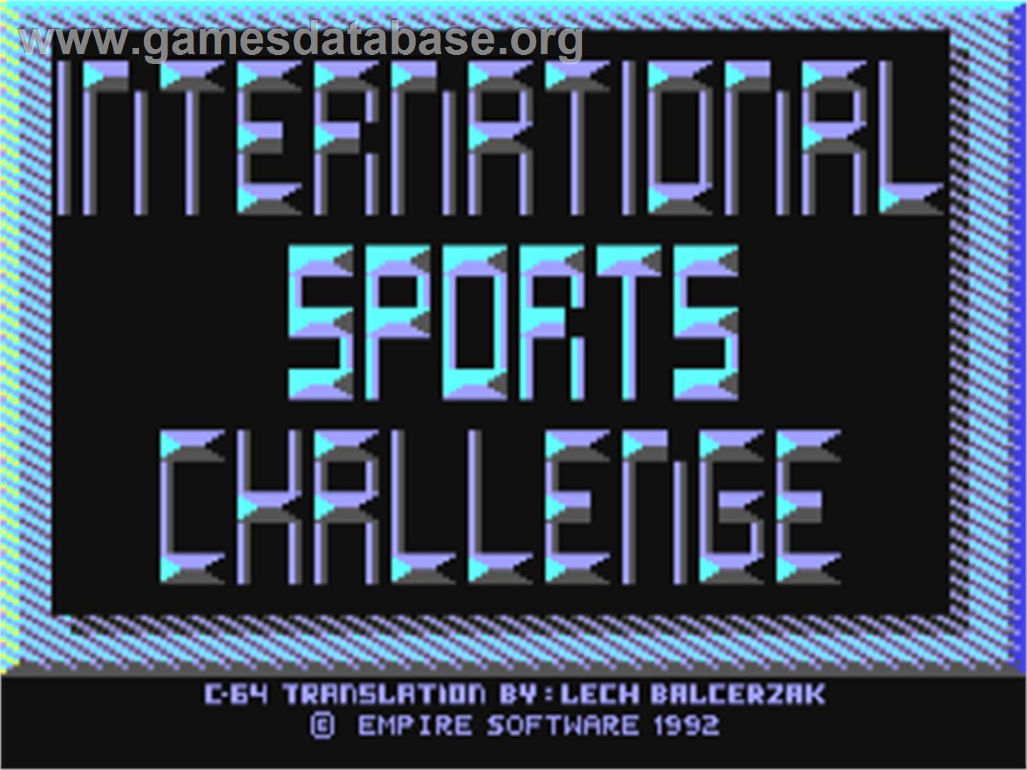 International Sports Challenge - Commodore 64 - Artwork - Title Screen