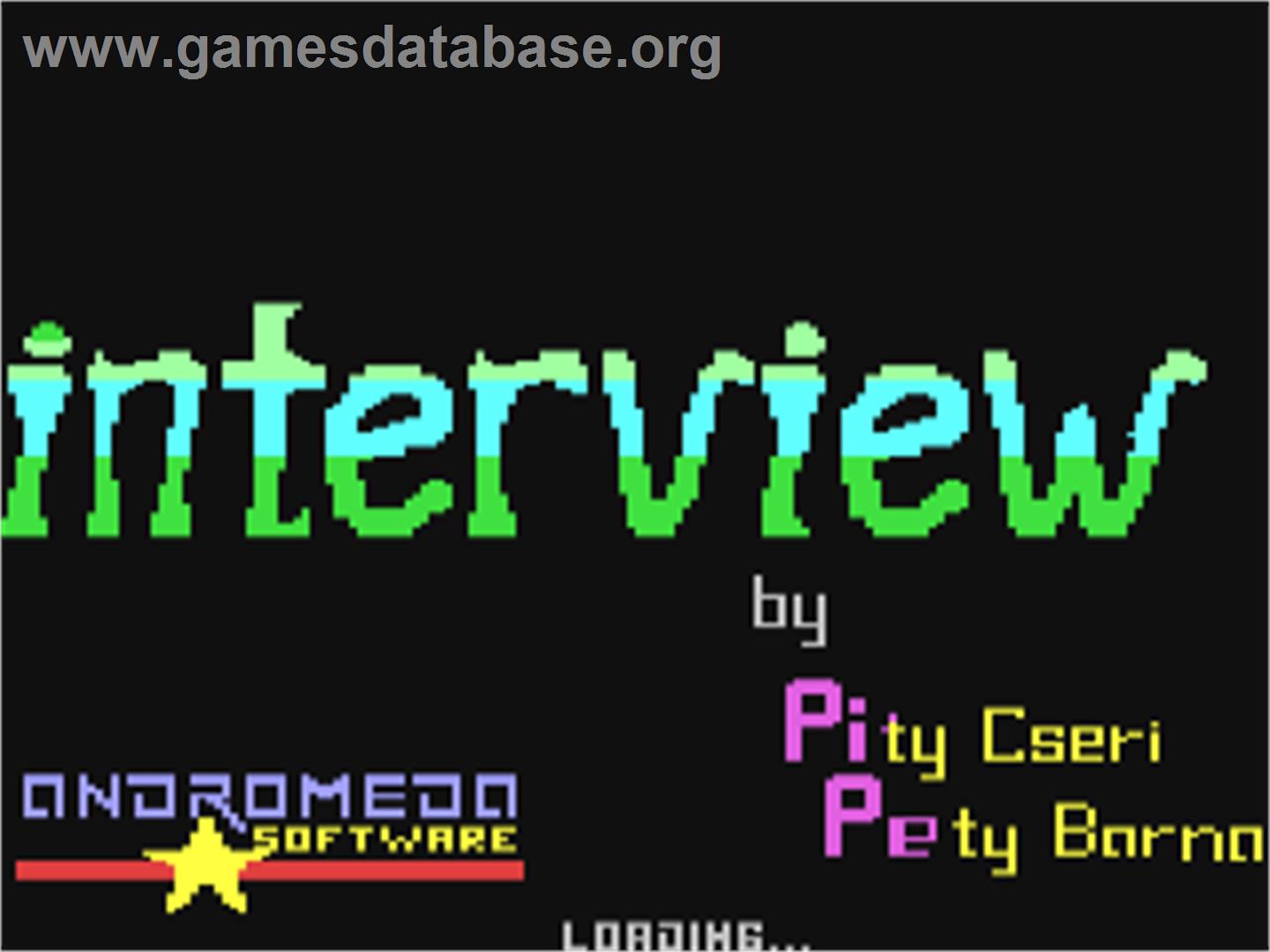 Interview - Commodore 64 - Artwork - Title Screen