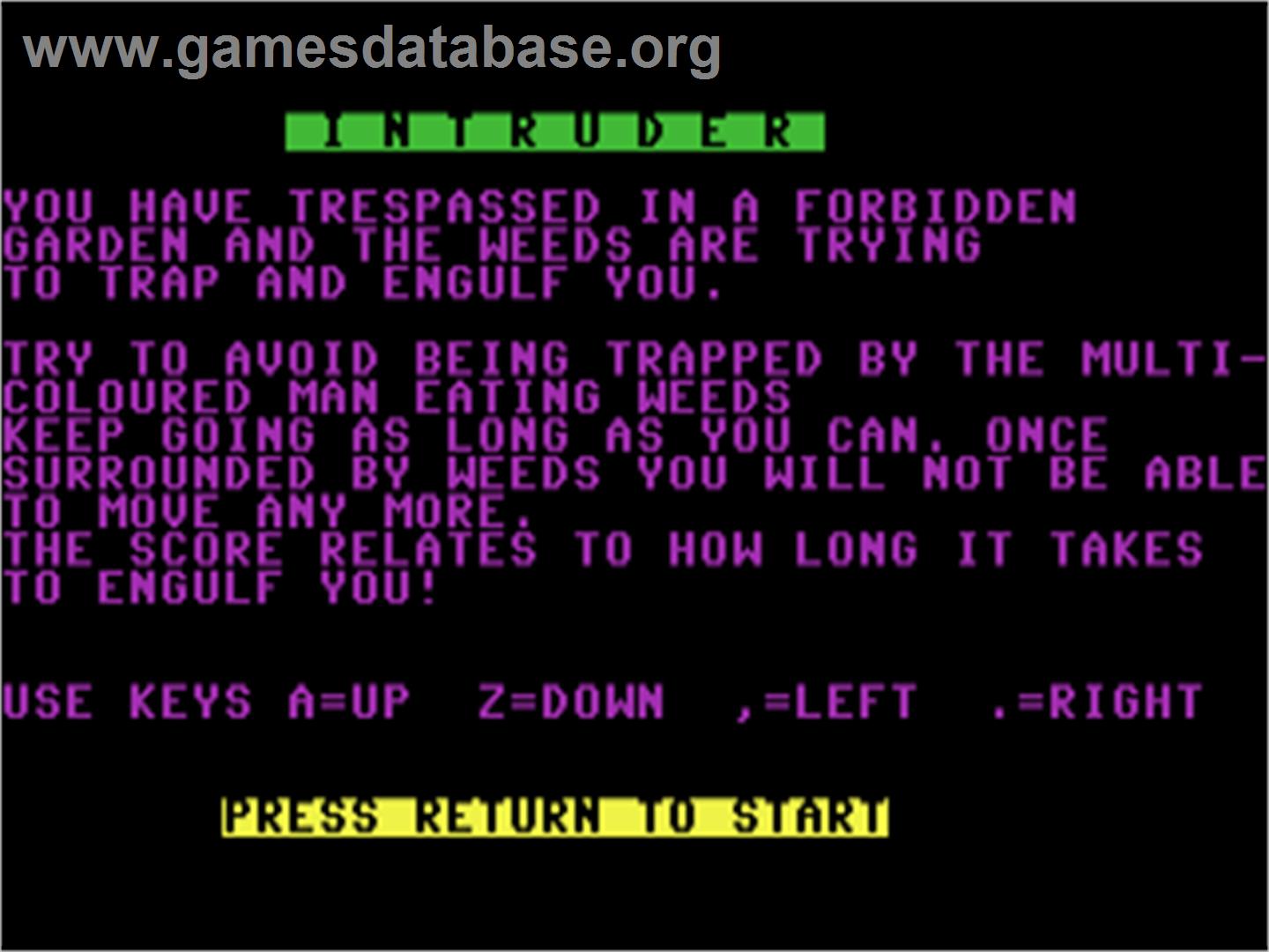 Intruder (CP Verlag) - Commodore 64 - Artwork - Title Screen