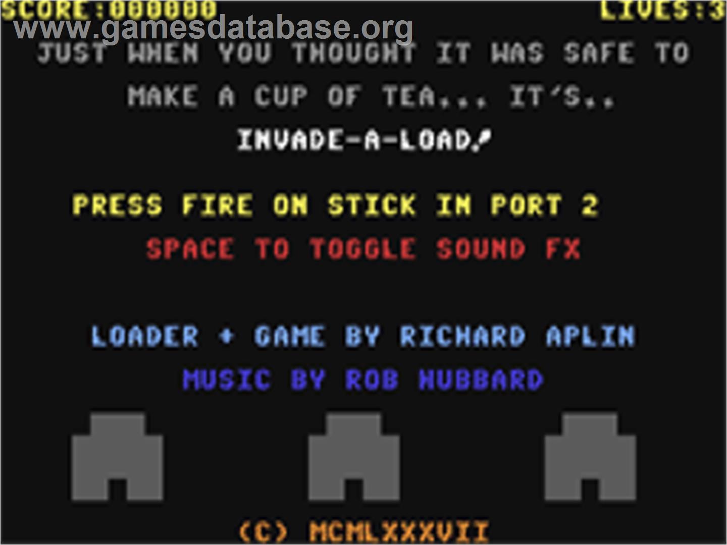 Invade-a-load! - Commodore 64 - Artwork - Title Screen