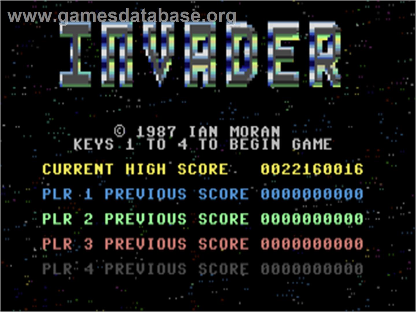 Invader - Commodore 64 - Artwork - Title Screen