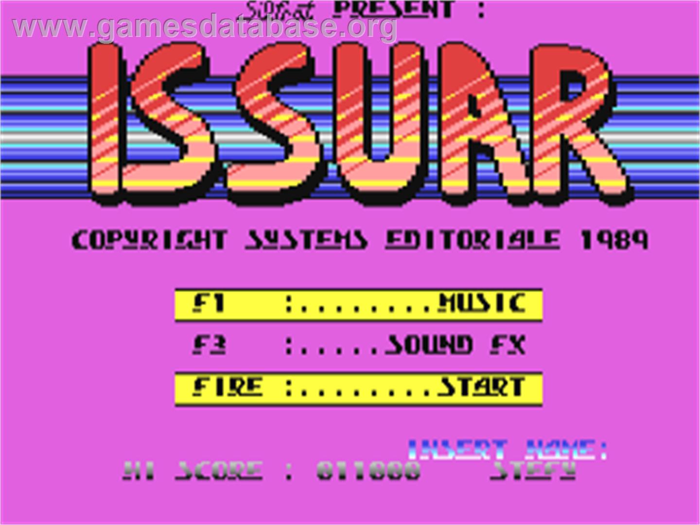 Issuar - Commodore 64 - Artwork - Title Screen
