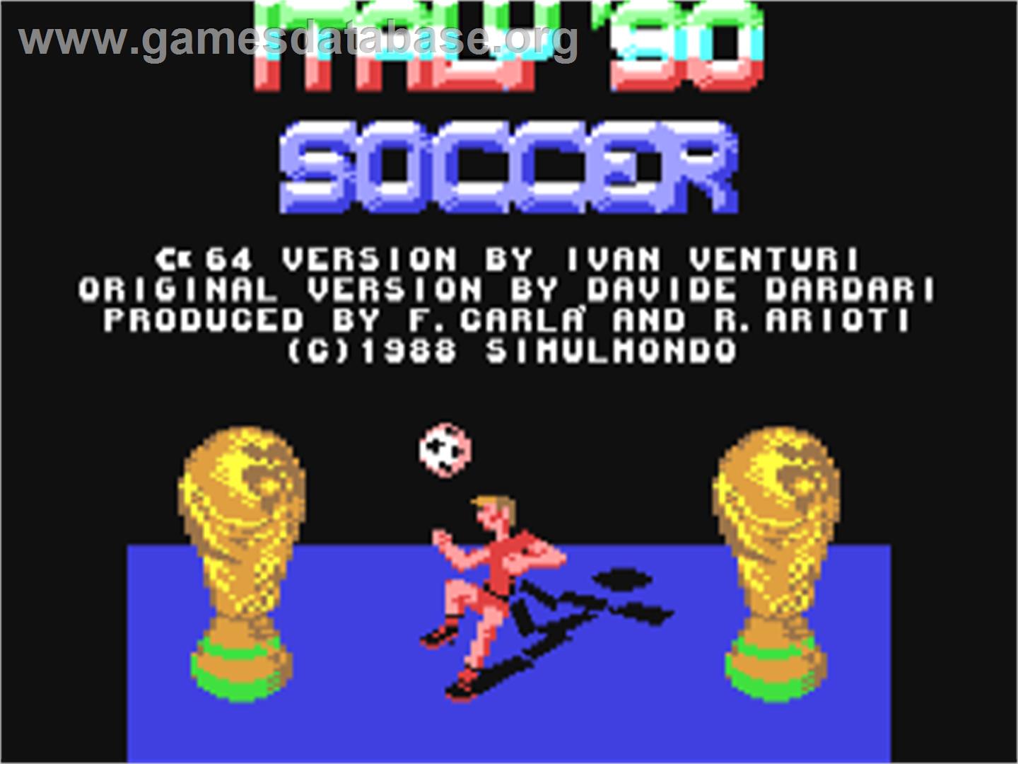 Italy '90 Soccer - Commodore 64 - Artwork - Title Screen