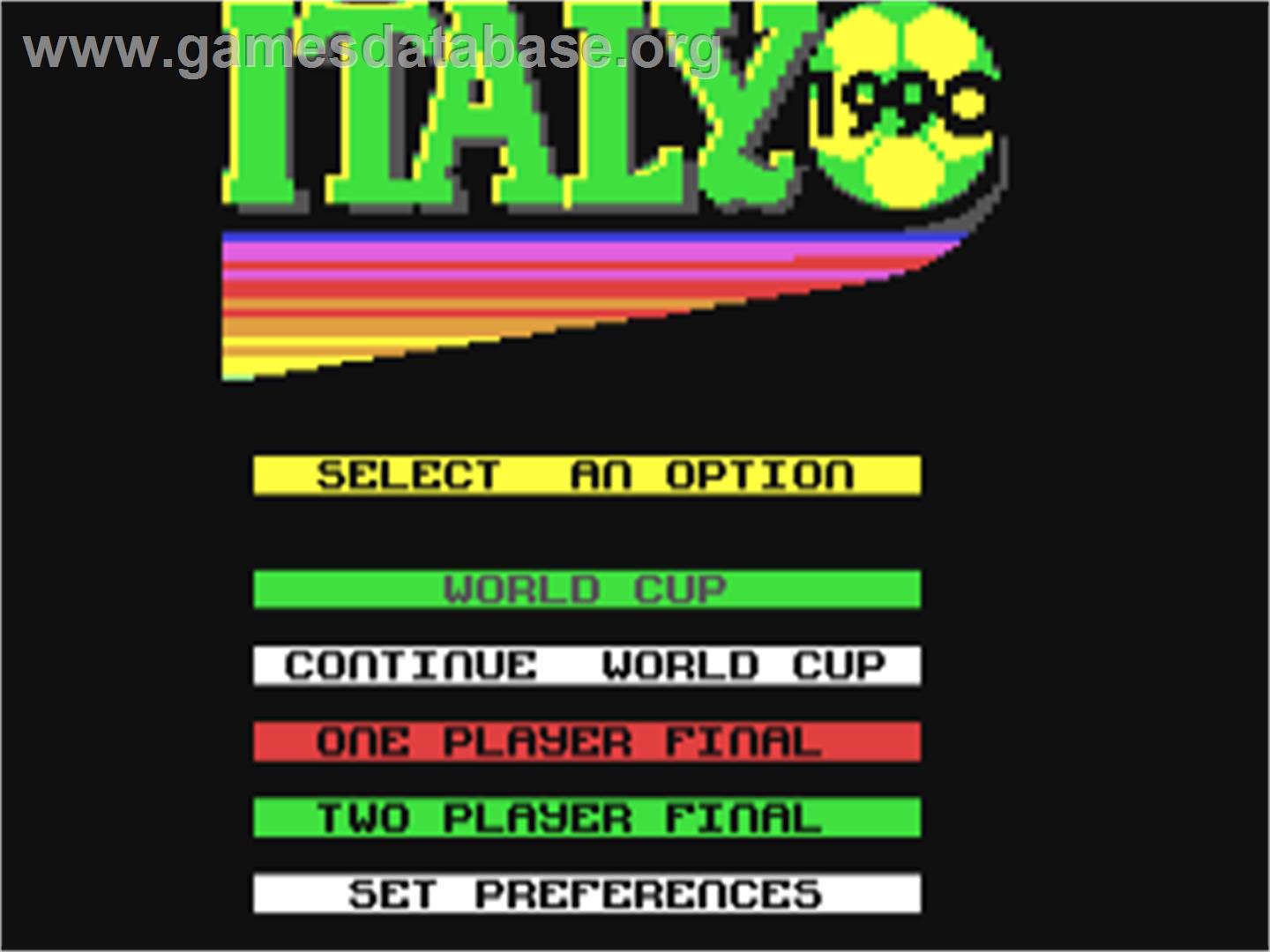 Italy 1990 - Winners Edition - Commodore 64 - Artwork - Title Screen