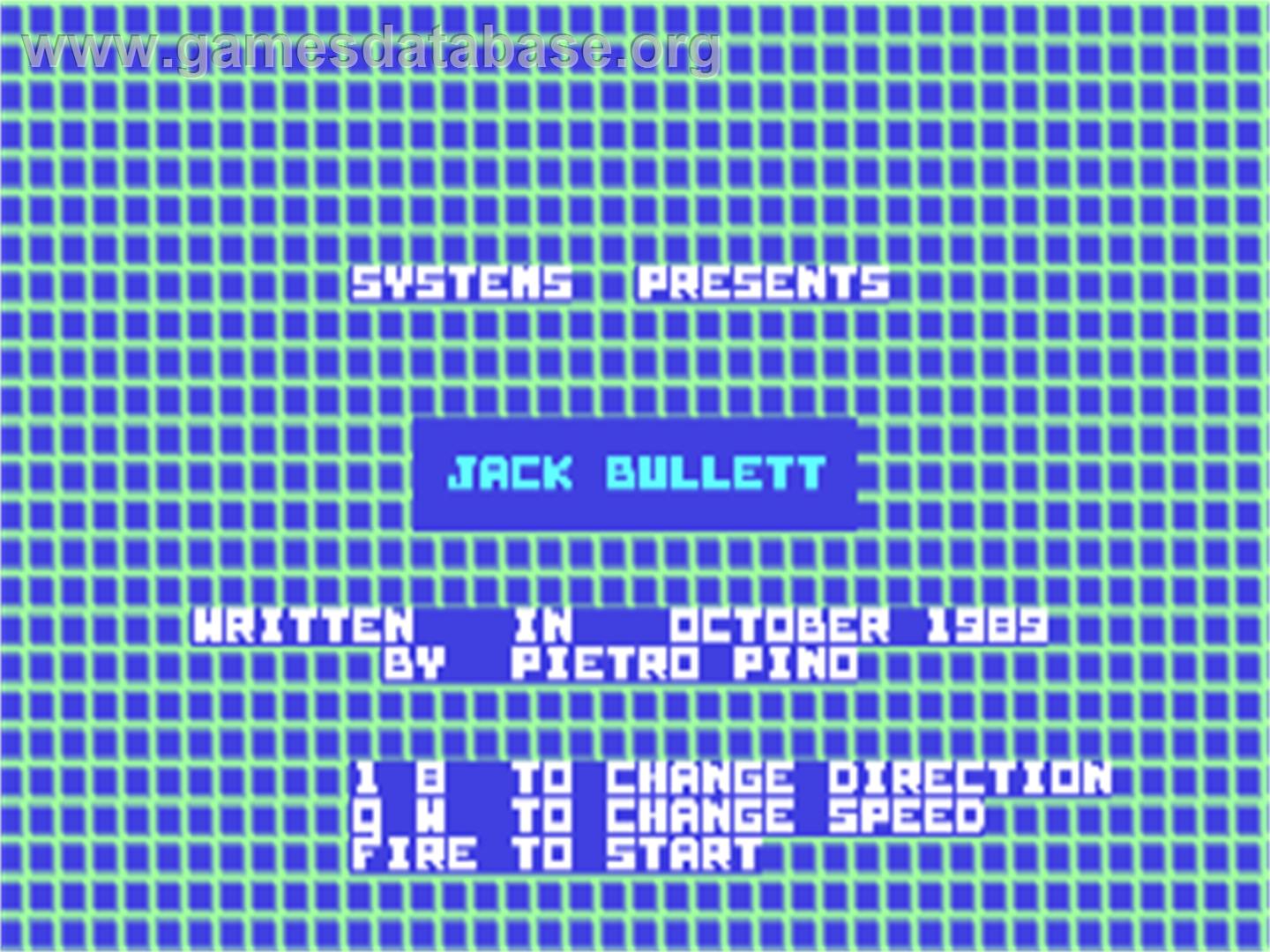 Jack Bullett - Commodore 64 - Artwork - Title Screen