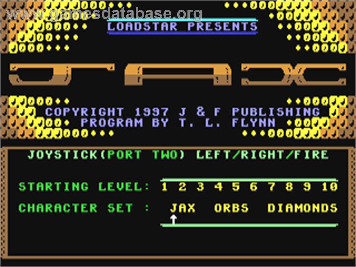 Jax - Commodore 64 - Artwork - Title Screen