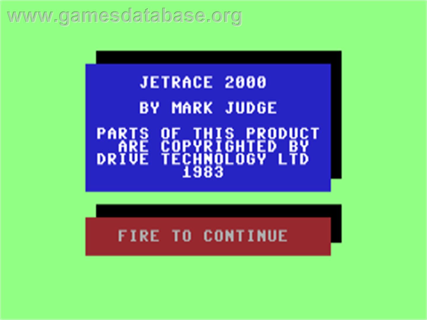Jetrace 2000 - Commodore 64 - Artwork - Title Screen