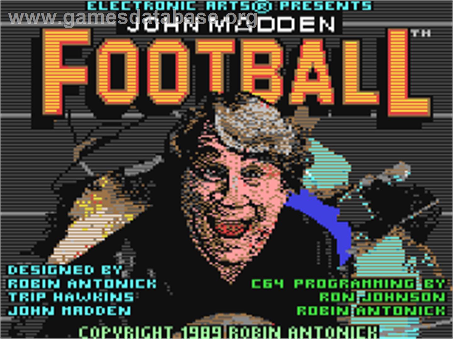 John Madden Football - Commodore 64 - Artwork - Title Screen