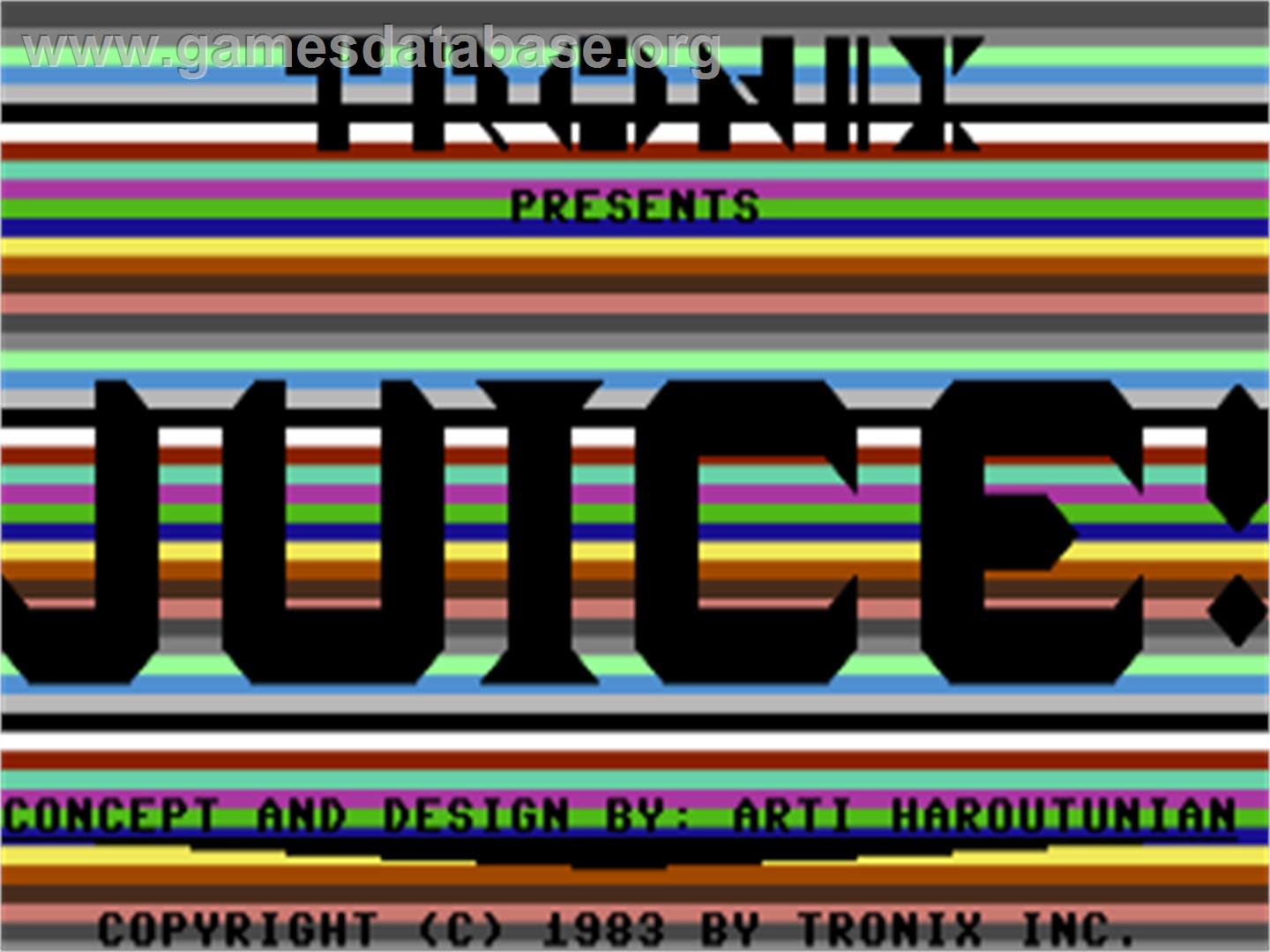 Juice! - Commodore 64 - Artwork - Title Screen