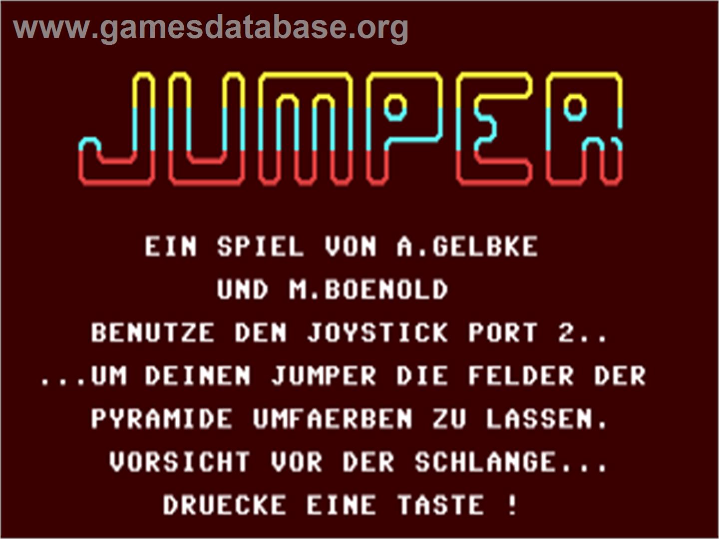 Jumper - Commodore 64 - Artwork - Title Screen