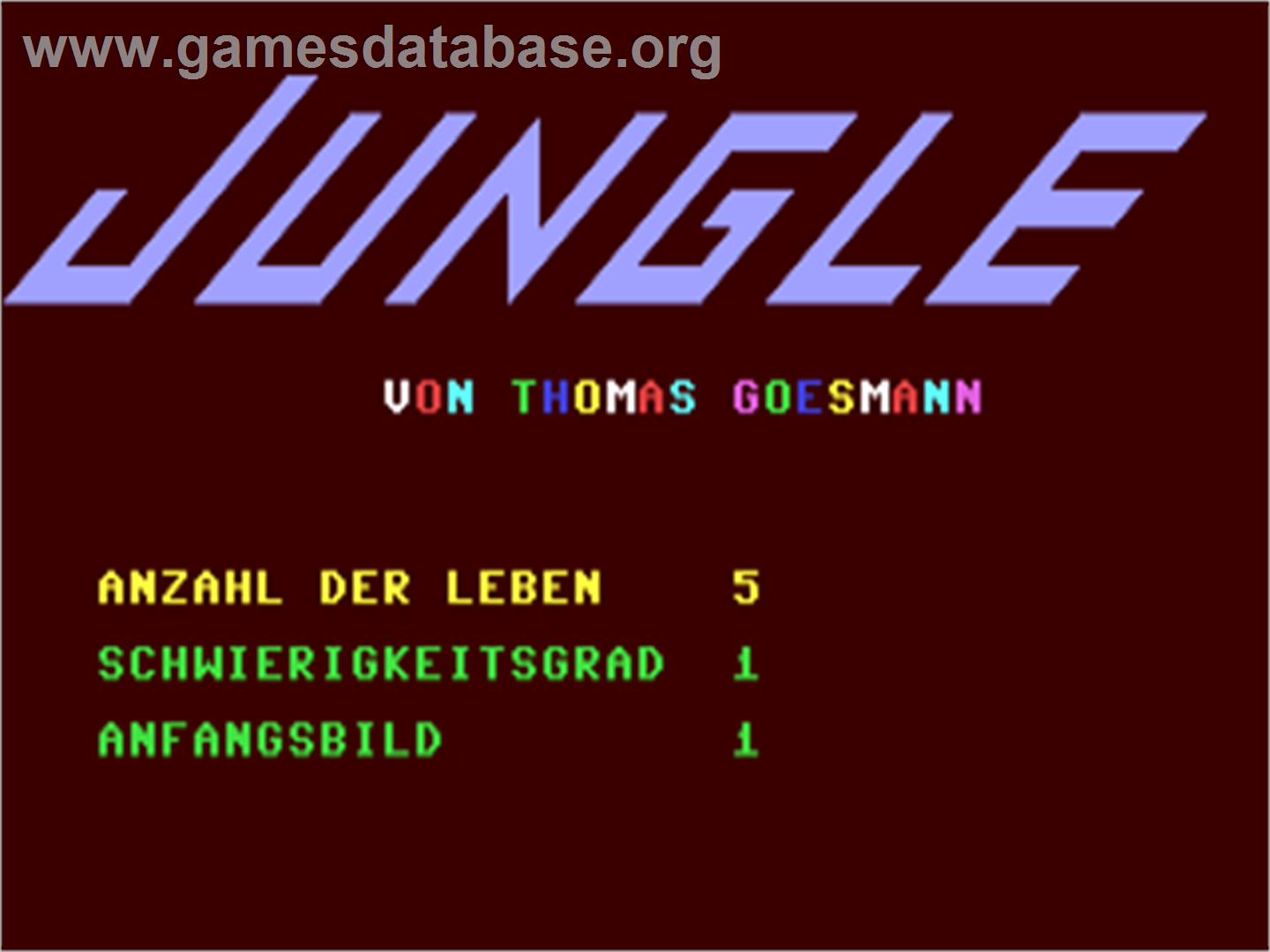 Jungle! (Loadstar 1986) - Commodore 64 - Artwork - Title Screen