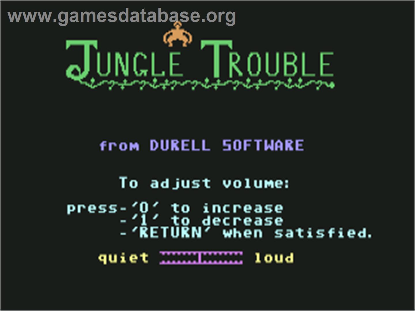 Jungle Trouble - Commodore 64 - Artwork - Title Screen