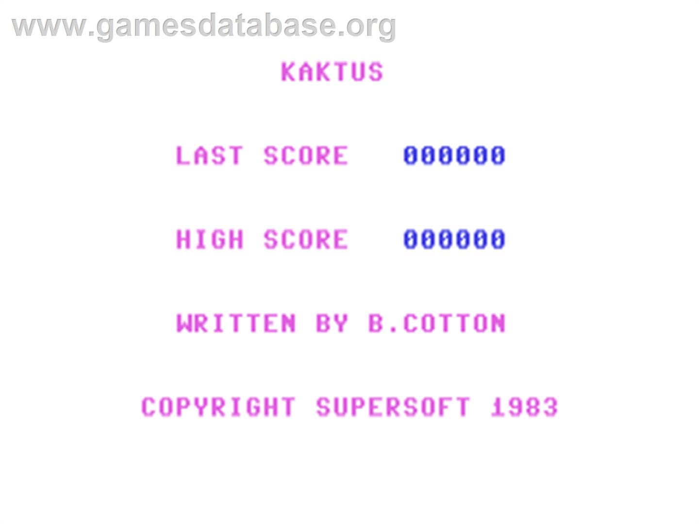 Kaktus - Commodore 64 - Artwork - Title Screen