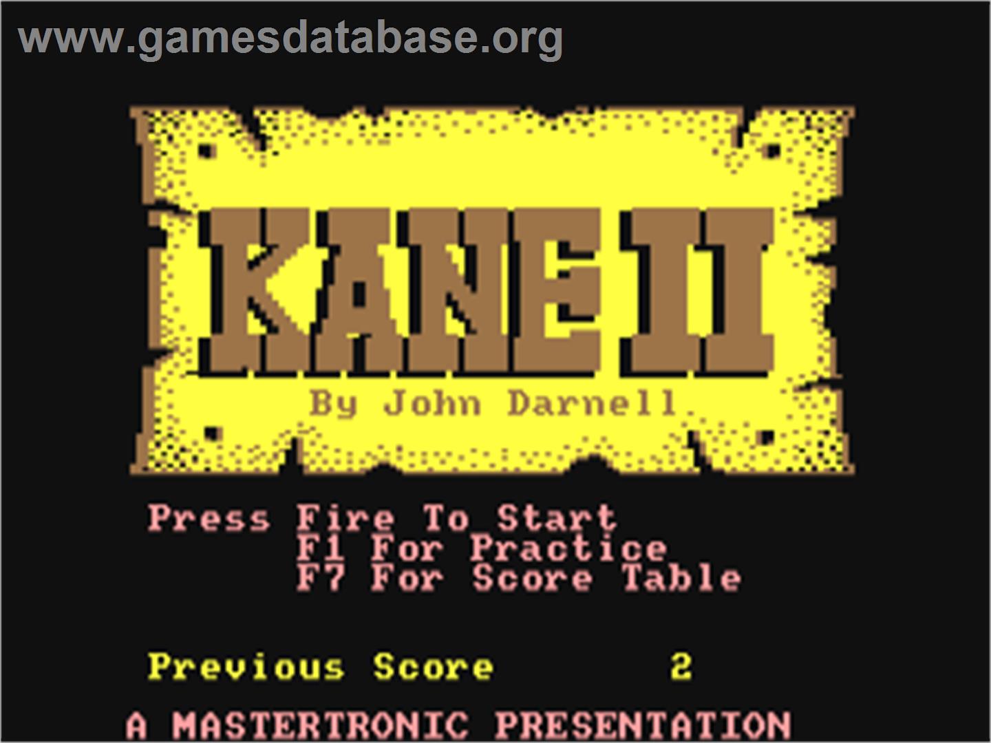 Kane 2 - Commodore 64 - Artwork - Title Screen
