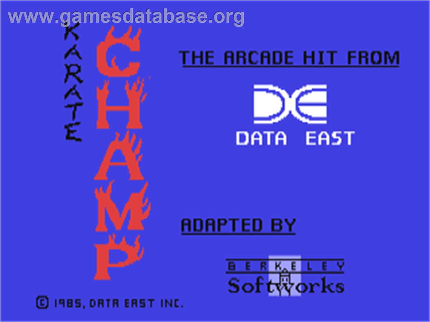 Karate Champ - Commodore 64 - Artwork - Title Screen