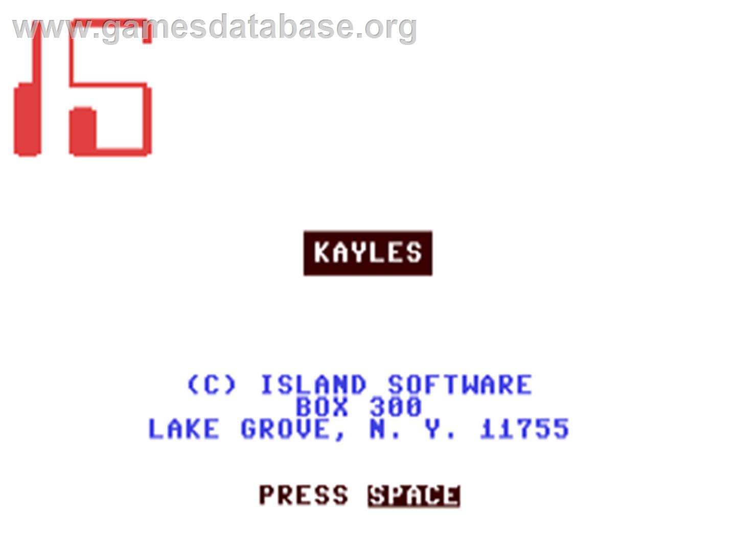 Kayles - Commodore 64 - Artwork - Title Screen