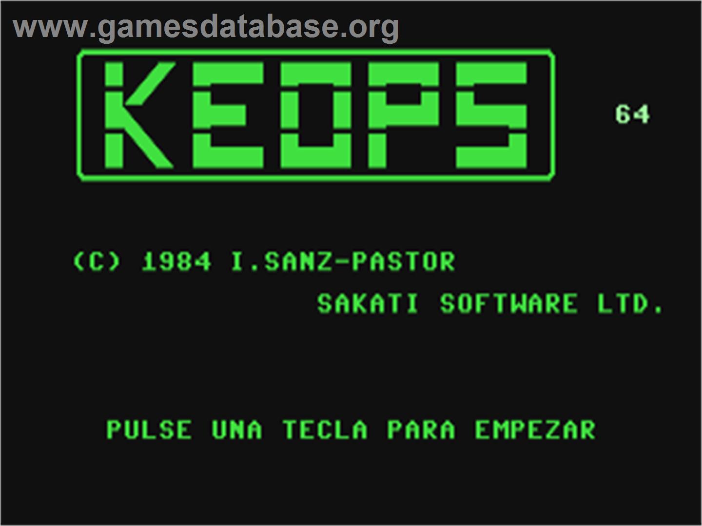 Keops 64 - Commodore 64 - Artwork - Title Screen