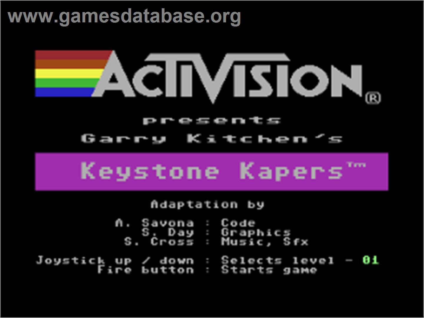 Keystone Kapers - Commodore 64 - Artwork - Title Screen