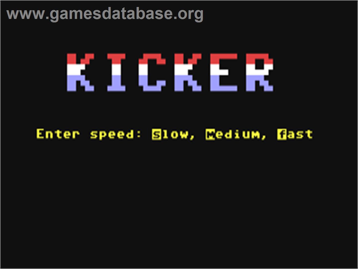 Kicker - Commodore 64 - Artwork - Title Screen