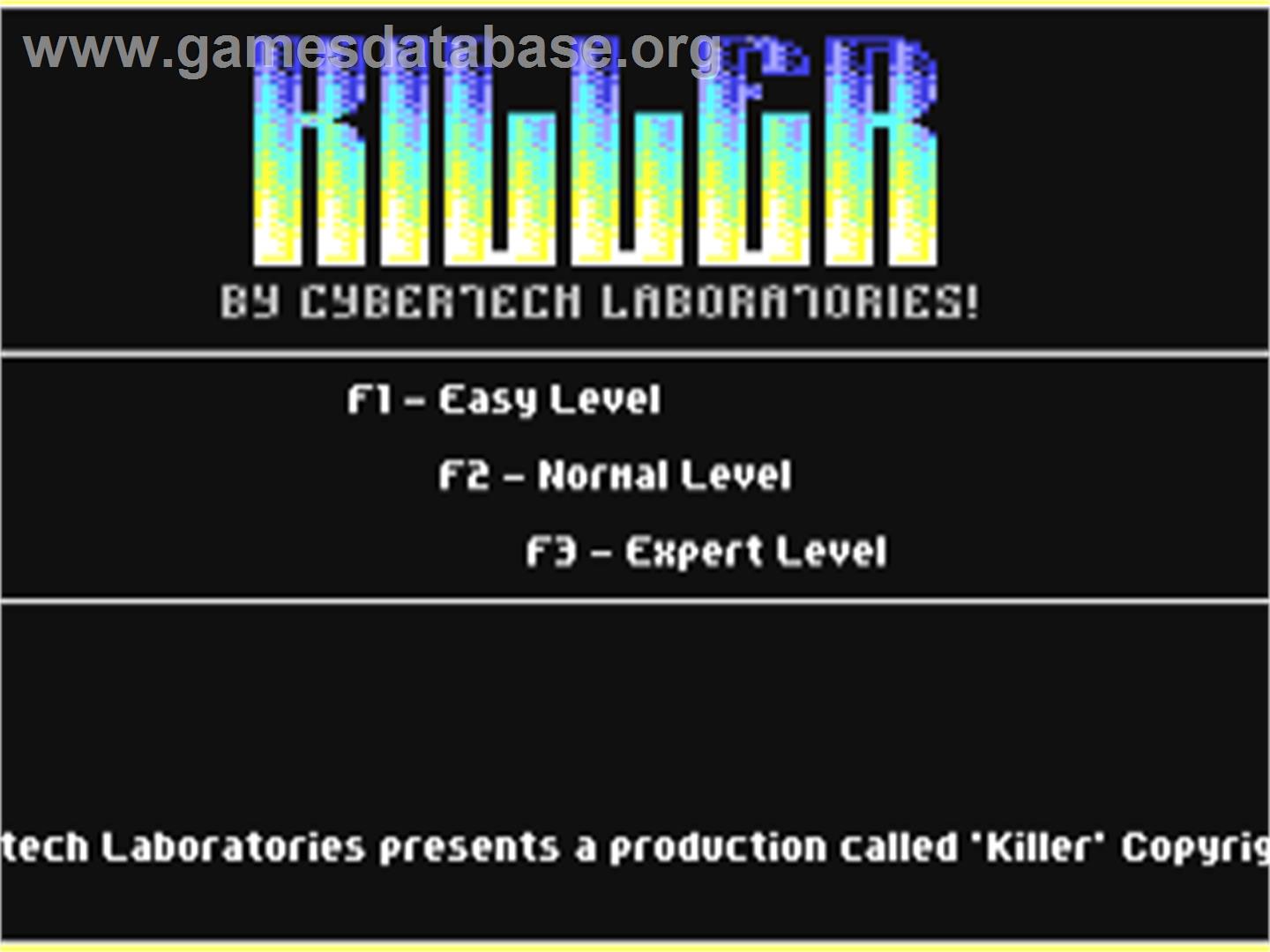 Killer (BIW) - Commodore 64 - Artwork - Title Screen