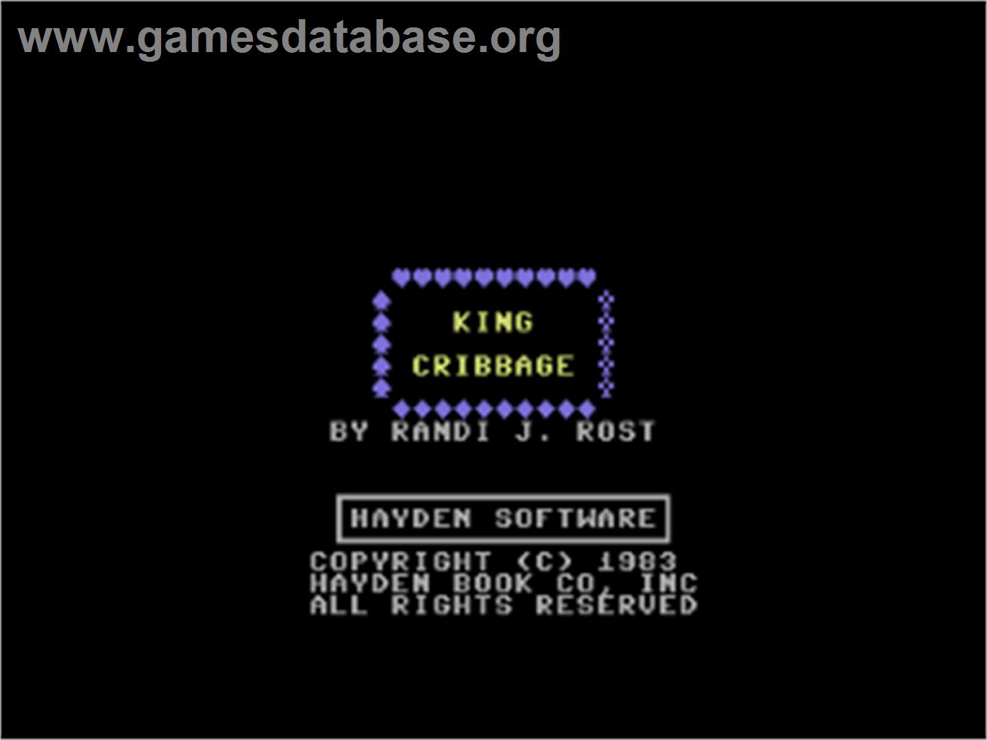 King Cribbage - Commodore 64 - Artwork - Title Screen