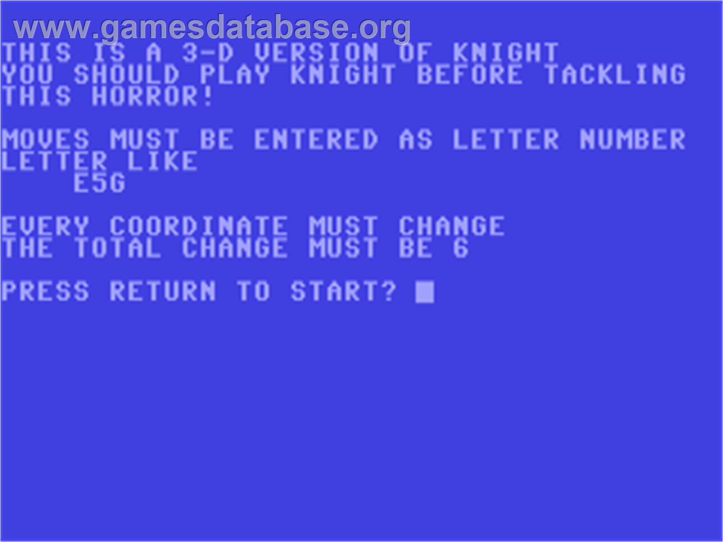 Knightmare! (Romik Software) - Commodore 64 - Artwork - Title Screen
