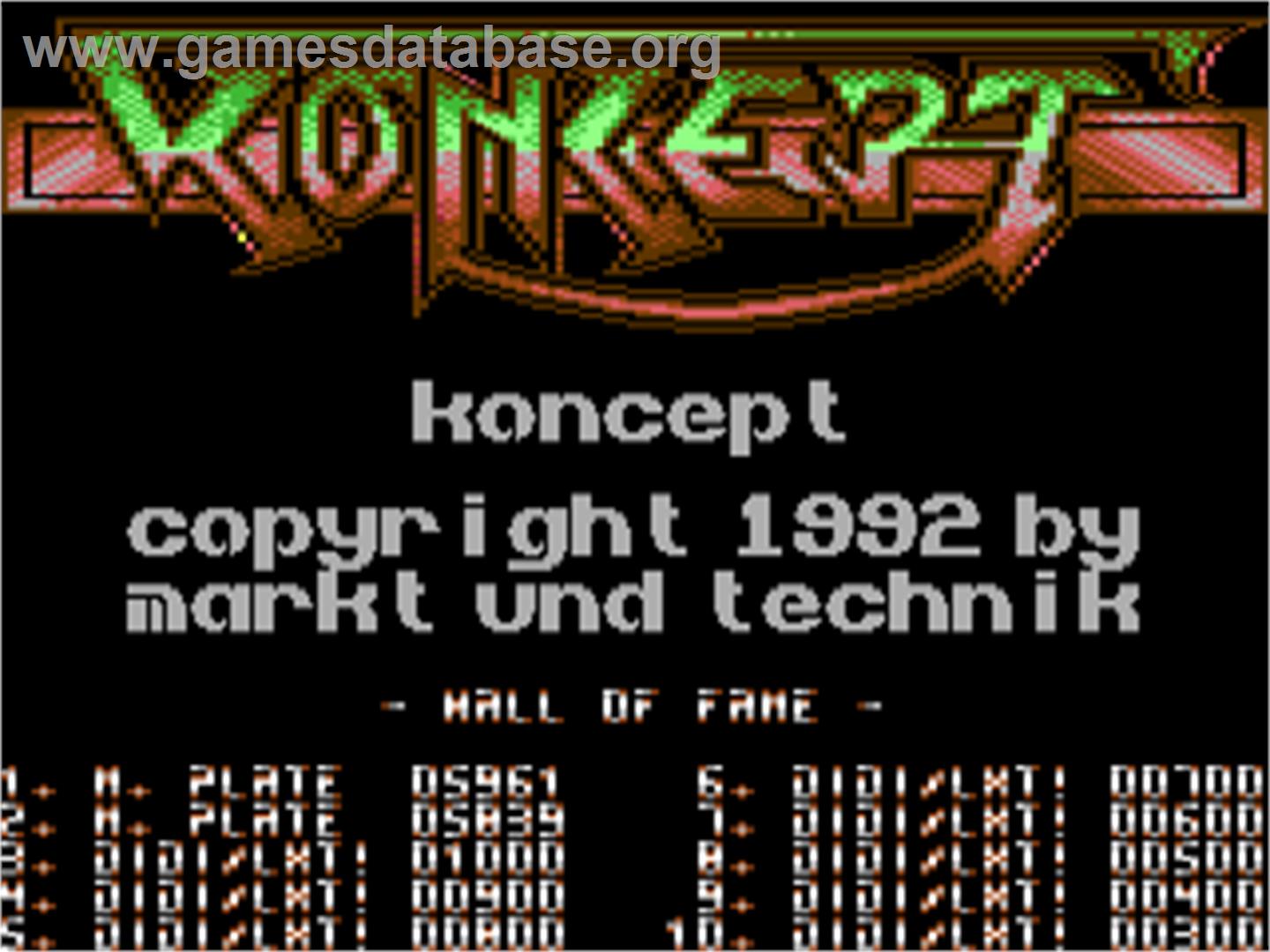 Koncept - Commodore 64 - Artwork - Title Screen