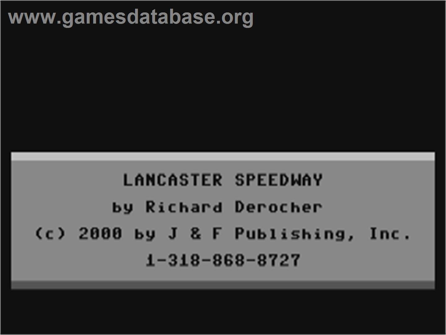 Lancaster Speedway - Commodore 64 - Artwork - Title Screen
