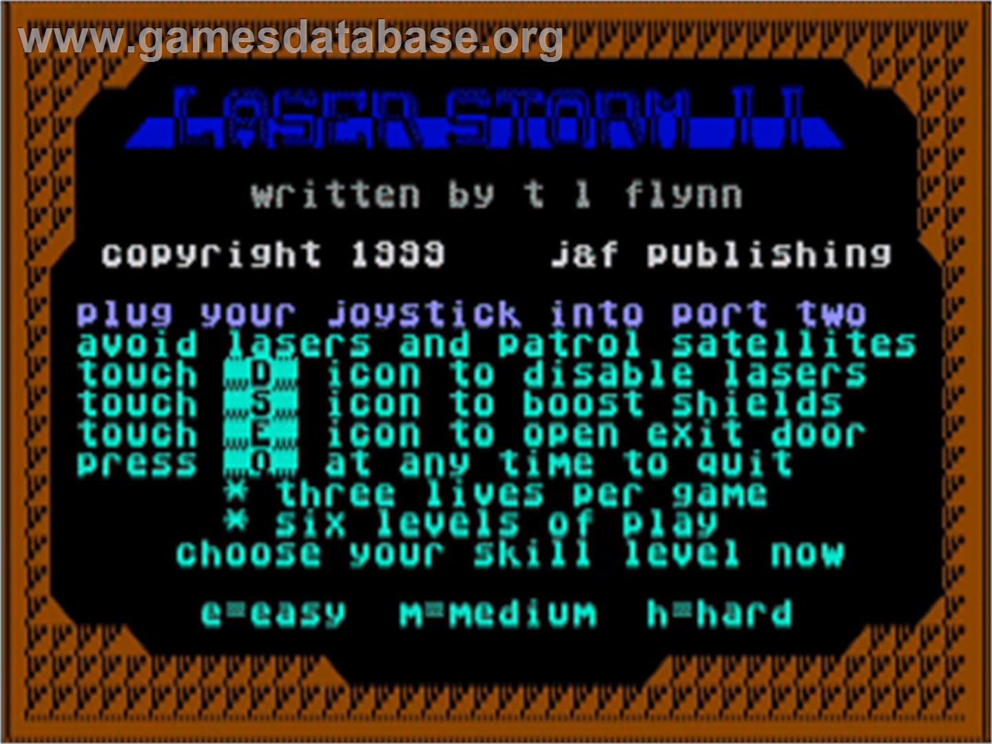 Laser Storm 2 - Commodore 64 - Artwork - Title Screen