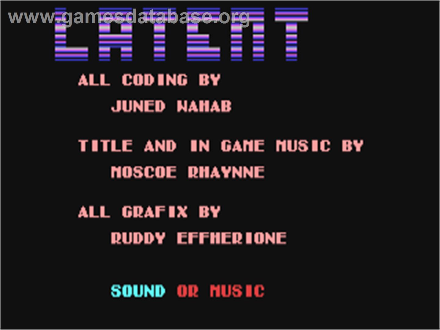 Latent Fusion - Commodore 64 - Artwork - Title Screen