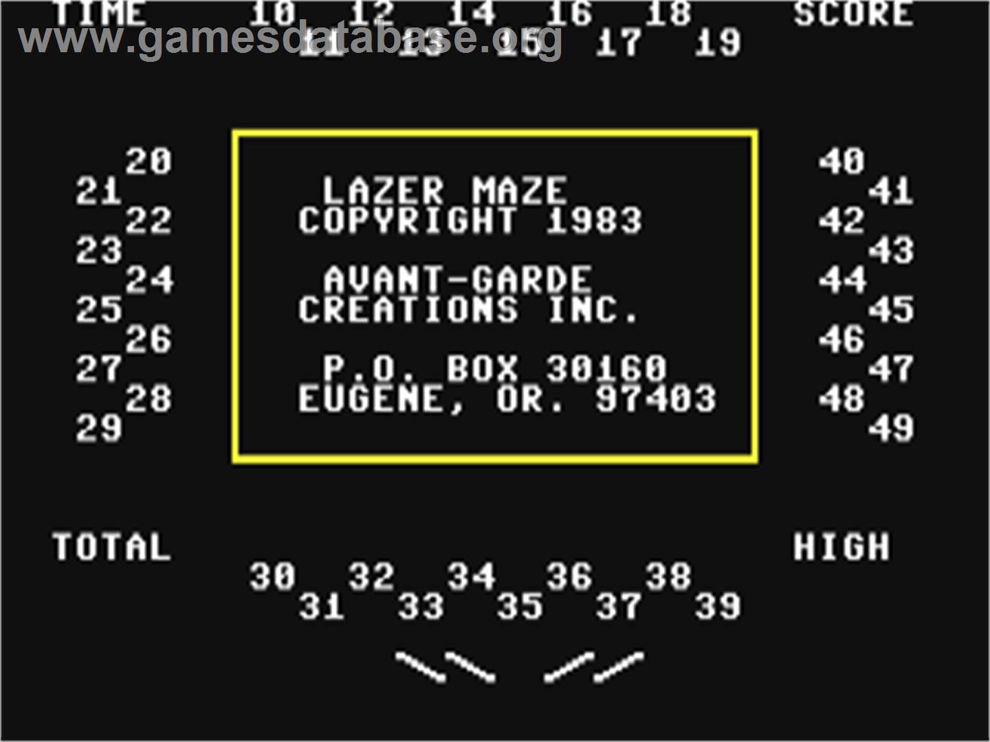 Lazer Maze (Ranger Software) - Commodore 64 - Artwork - Title Screen