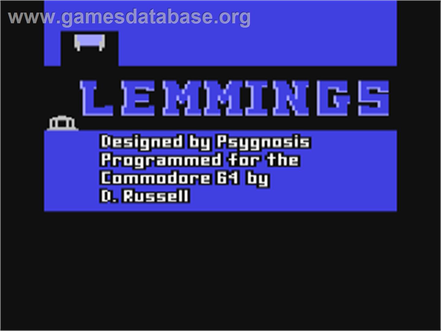 Lemmings - Commodore 64 - Artwork - Title Screen
