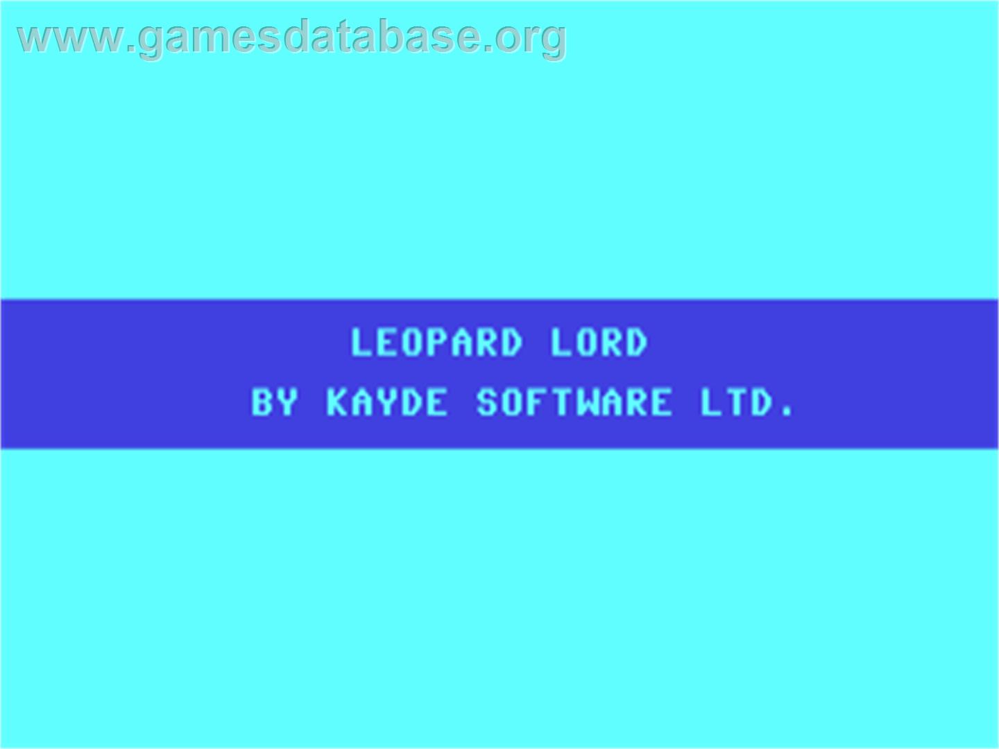 Leopard Lord - Commodore 64 - Artwork - Title Screen
