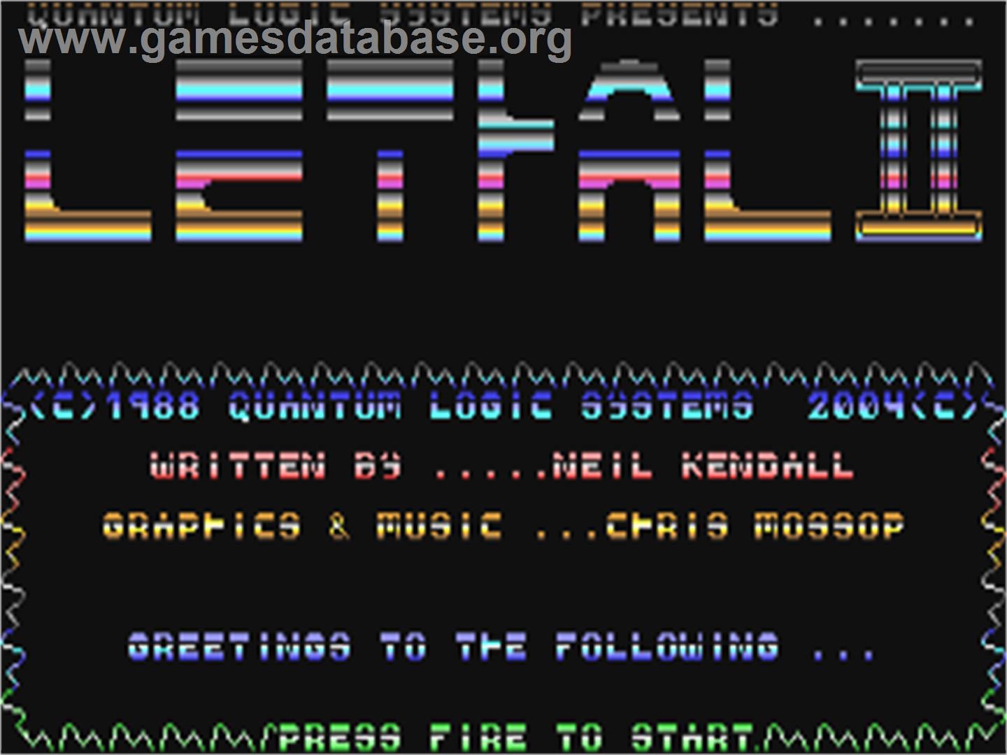 Lethal 2 - Commodore 64 - Artwork - Title Screen