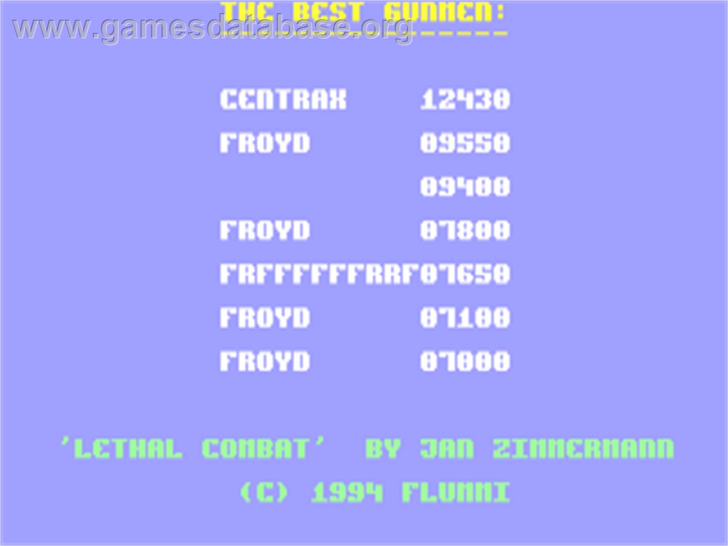 Lethal Combat - Commodore 64 - Artwork - Title Screen