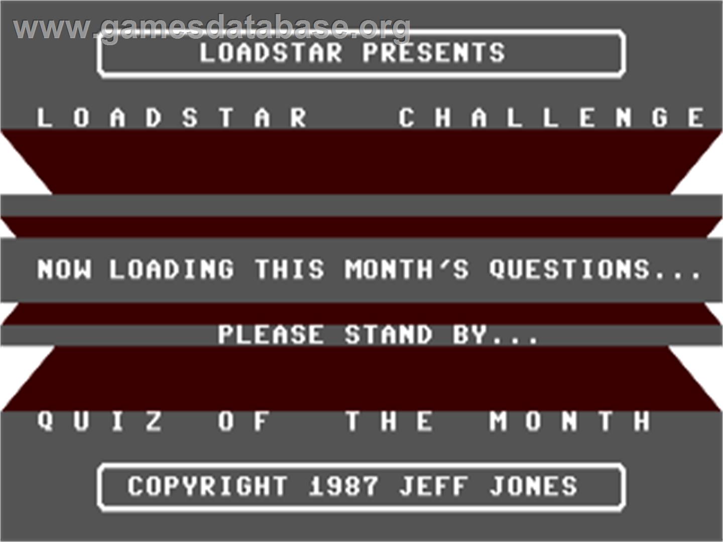 Loadstar Challenge - Commodore 64 - Artwork - Title Screen