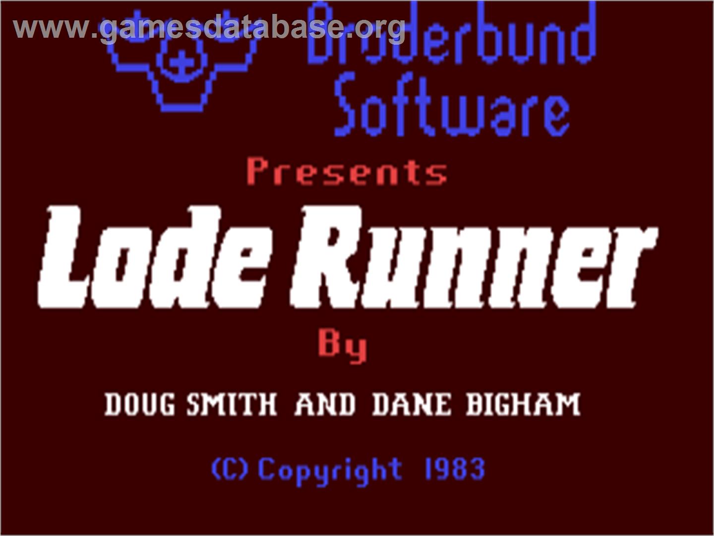 Lode Runner - Jason Levels - Commodore 64 - Artwork - Title Screen