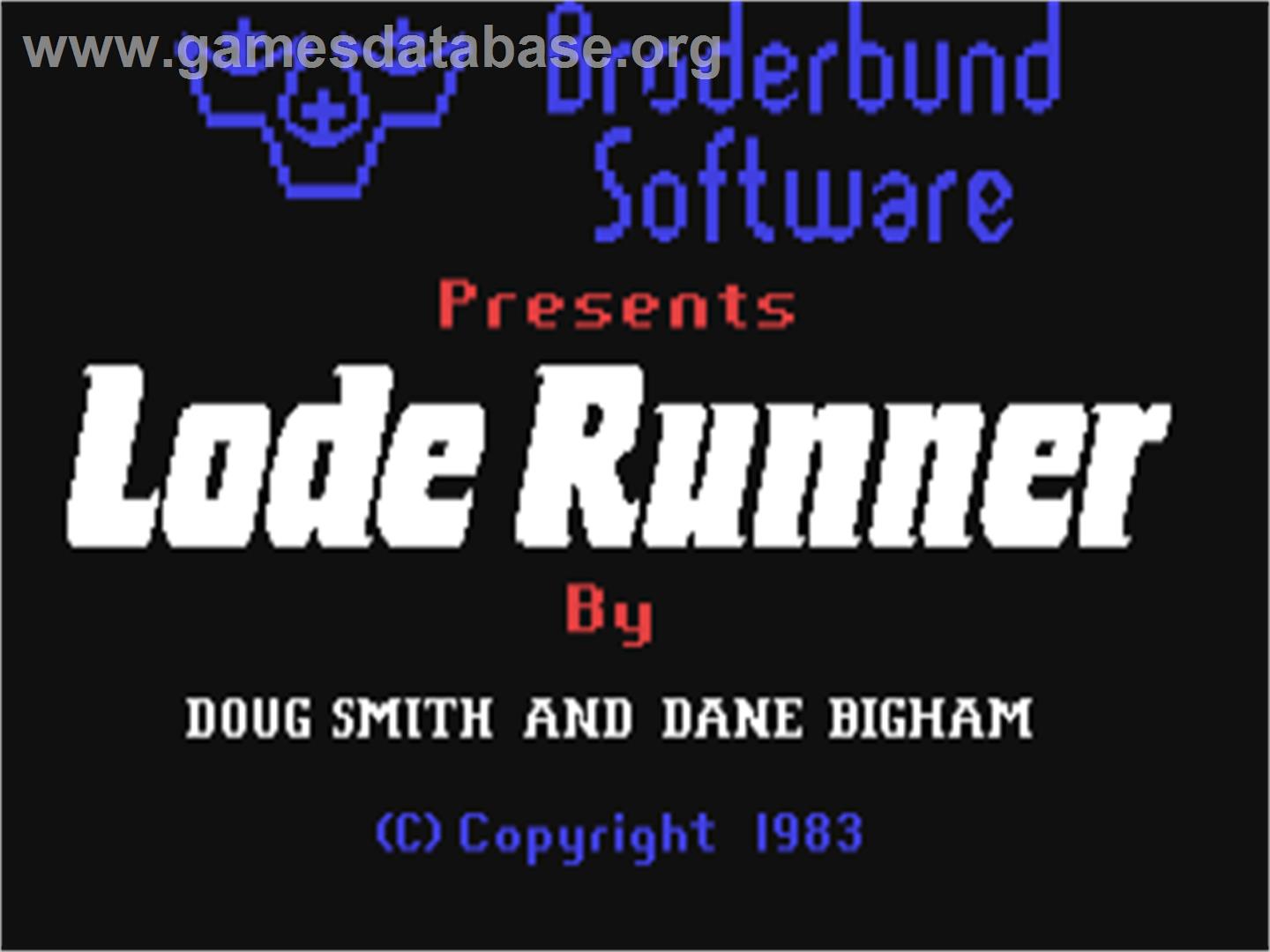 Lode Runner Com. - Commodore 64 - Artwork - Title Screen