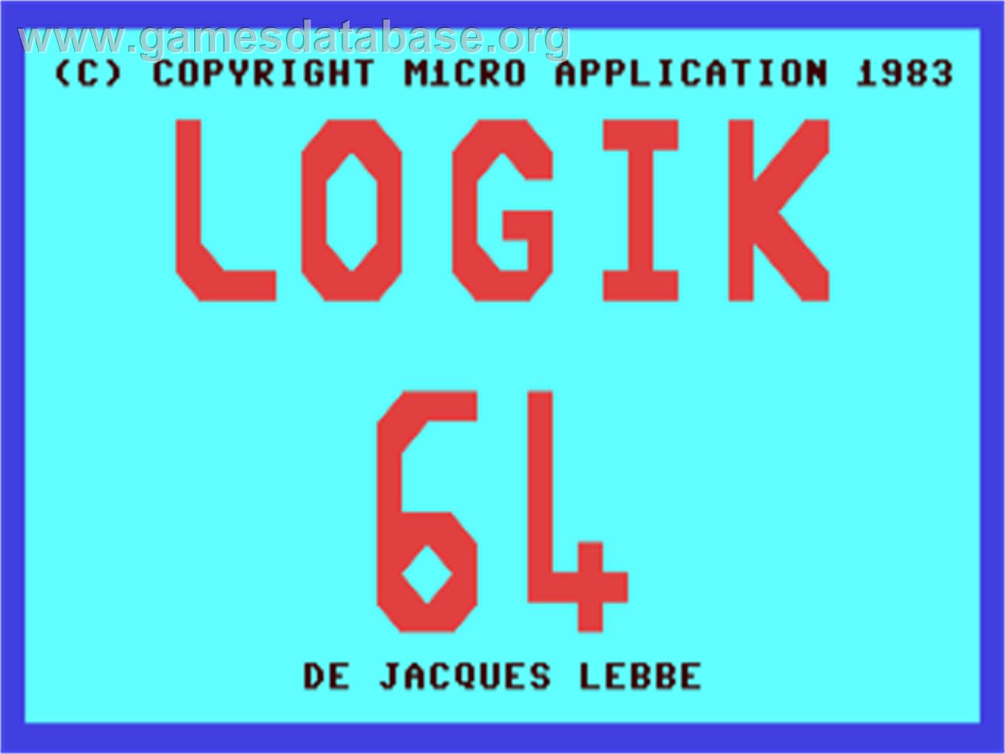 Logik 64 - Commodore 64 - Artwork - Title Screen