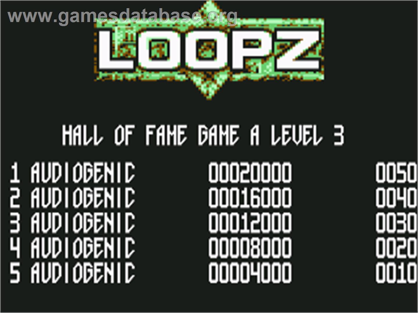 Loopz - Commodore 64 - Artwork - Title Screen