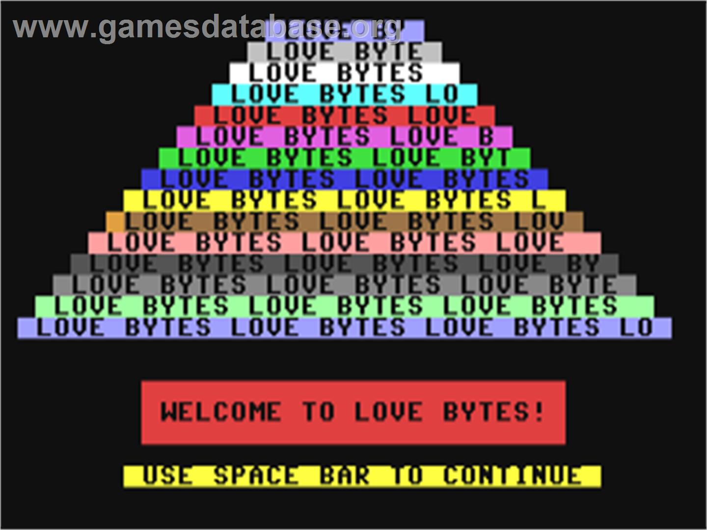 Love Bytes - Commodore 64 - Artwork - Title Screen