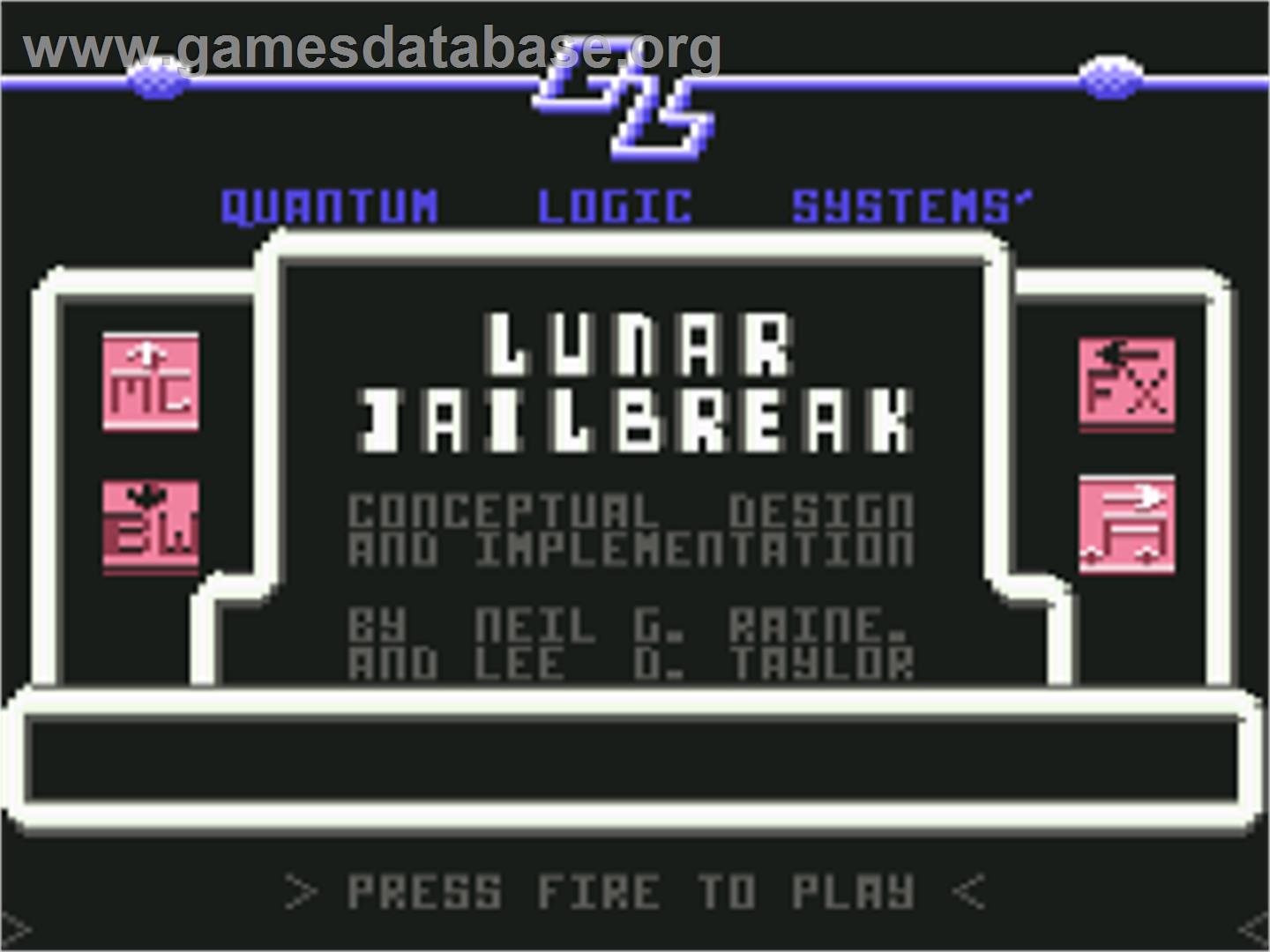 Lunar Jailbreak - Commodore 64 - Artwork - Title Screen