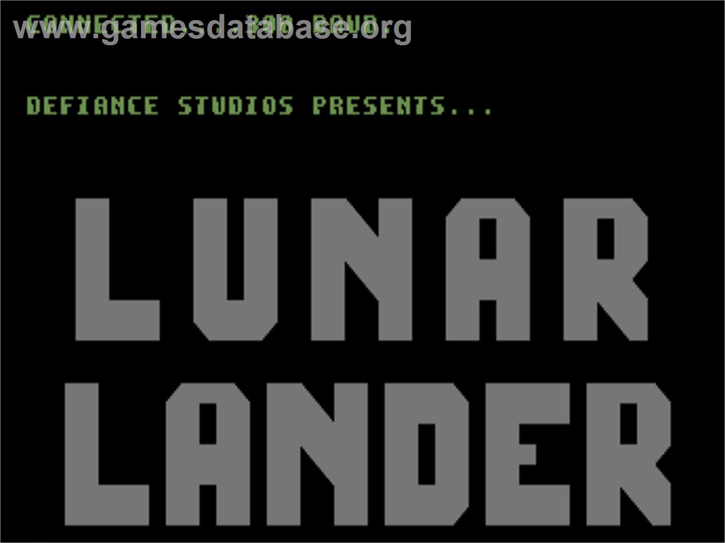 Lunar Lander (Andrew Bowman) - Commodore 64 - Artwork - Title Screen