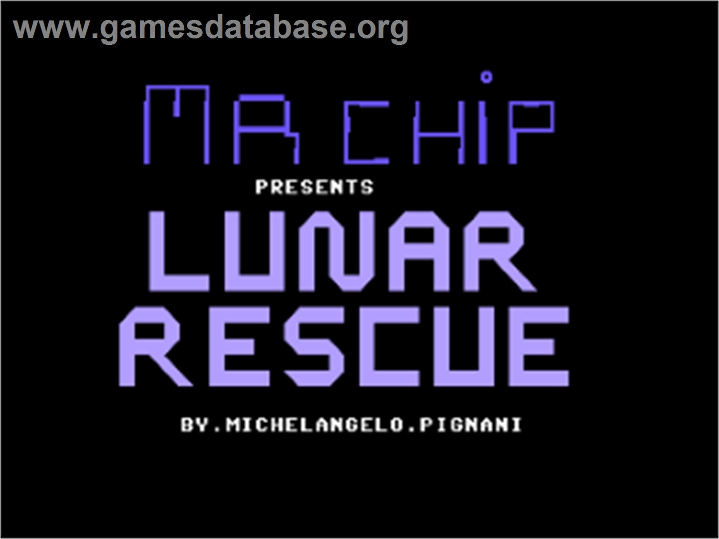 Lunar Rescue - Commodore 64 - Artwork - Title Screen