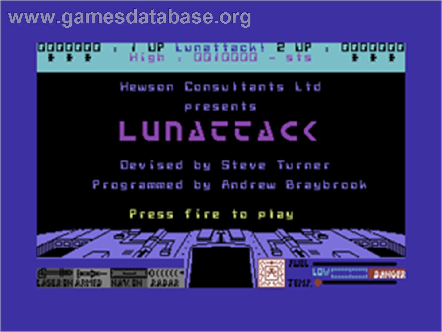 Lunattack - Commodore 64 - Artwork - Title Screen