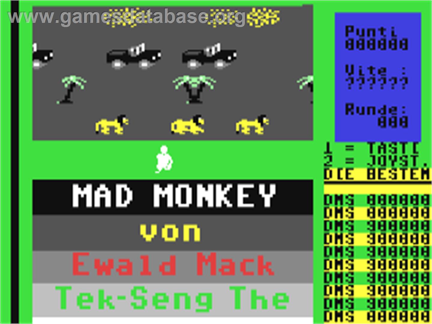 Mad Monkey - Commodore 64 - Artwork - Title Screen