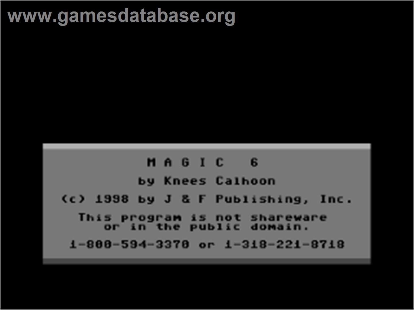Magic 6 - Commodore 64 - Artwork - Title Screen